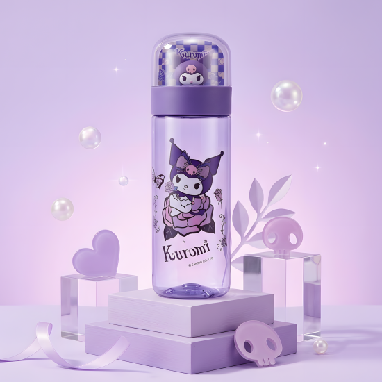 Kuromi Plastic Water Bottle 520 ml